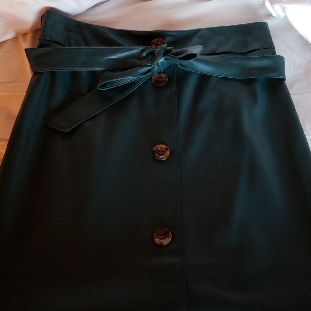 NWT Express Leather Button Down Skirt!